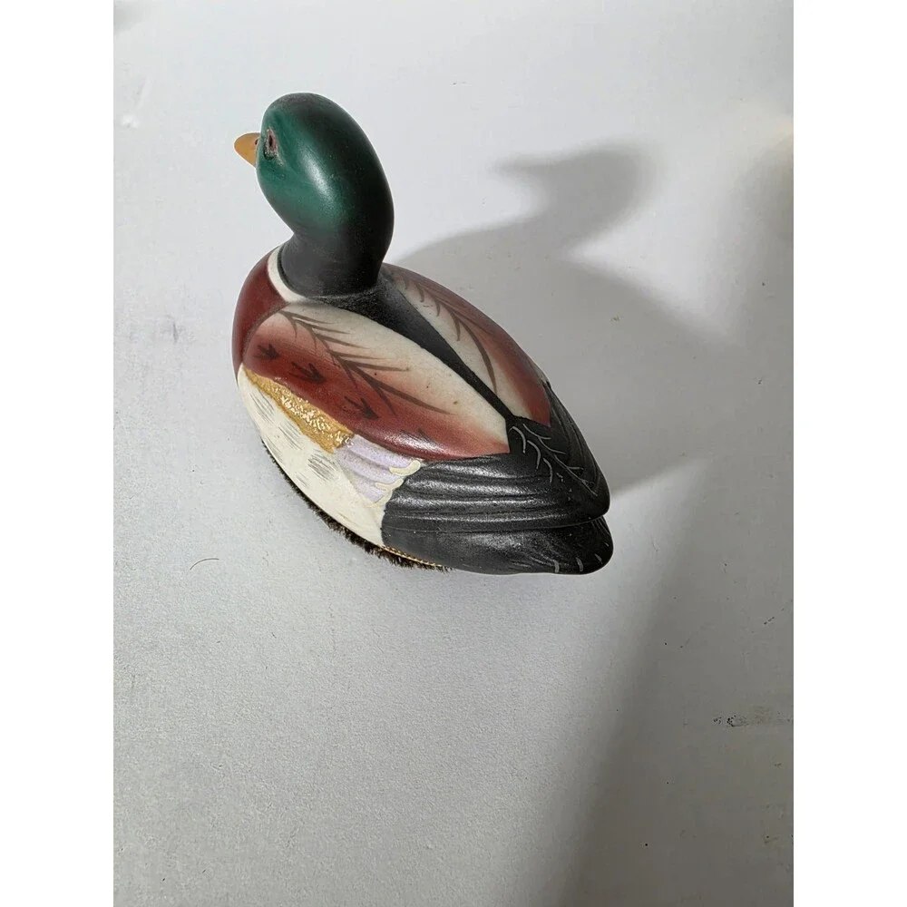Vintage Mallard Duck Clothes Brush Figurine Hand Painted Ceramic Lint Remover 4